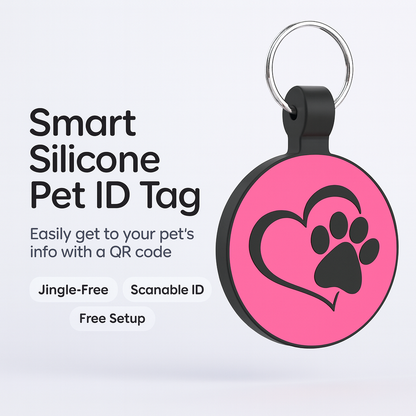 MYLUCKYTAG QR Code Silicone Pet ID Tag