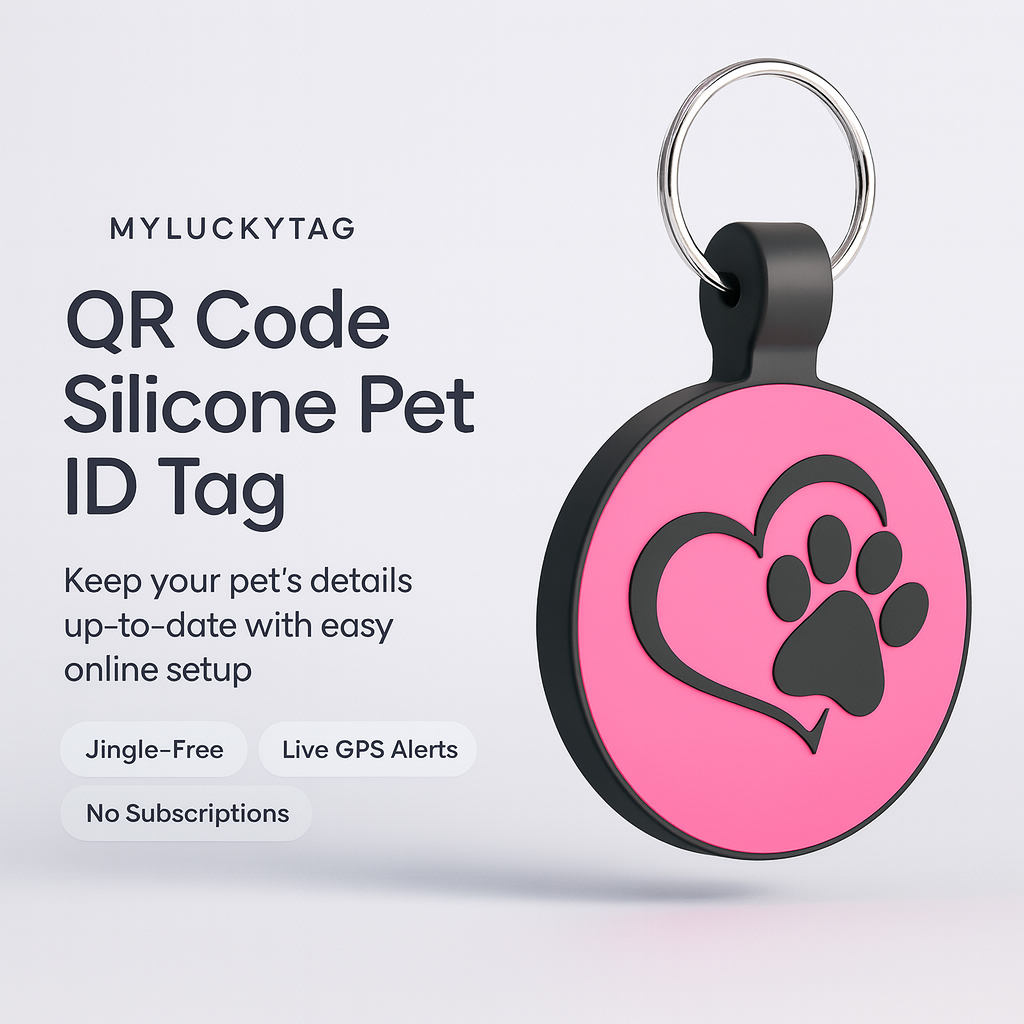MYLUCKYTAG QR Code Silicone Pet ID Tag