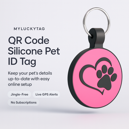 MYLUCKYTAG QR Code Silicone Pet ID Tag
